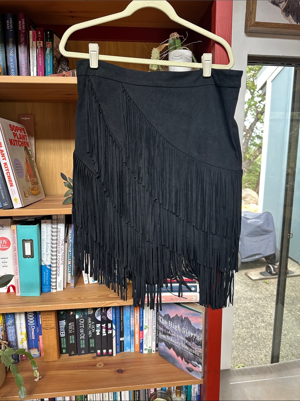 Idyllwind Black Fringe Asymmetrical Mini Skirt